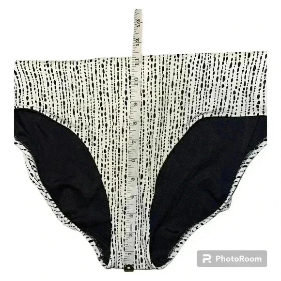 Athleta White/Black Clean Full Bikini Bottom - Large - Picture 5 of 6